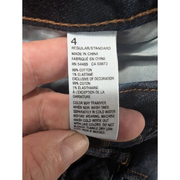 American Eagle Jeans Womens Size 4 Blue Aritst Curvy Flare Embroidered Whiskers - Picture 15 of 16